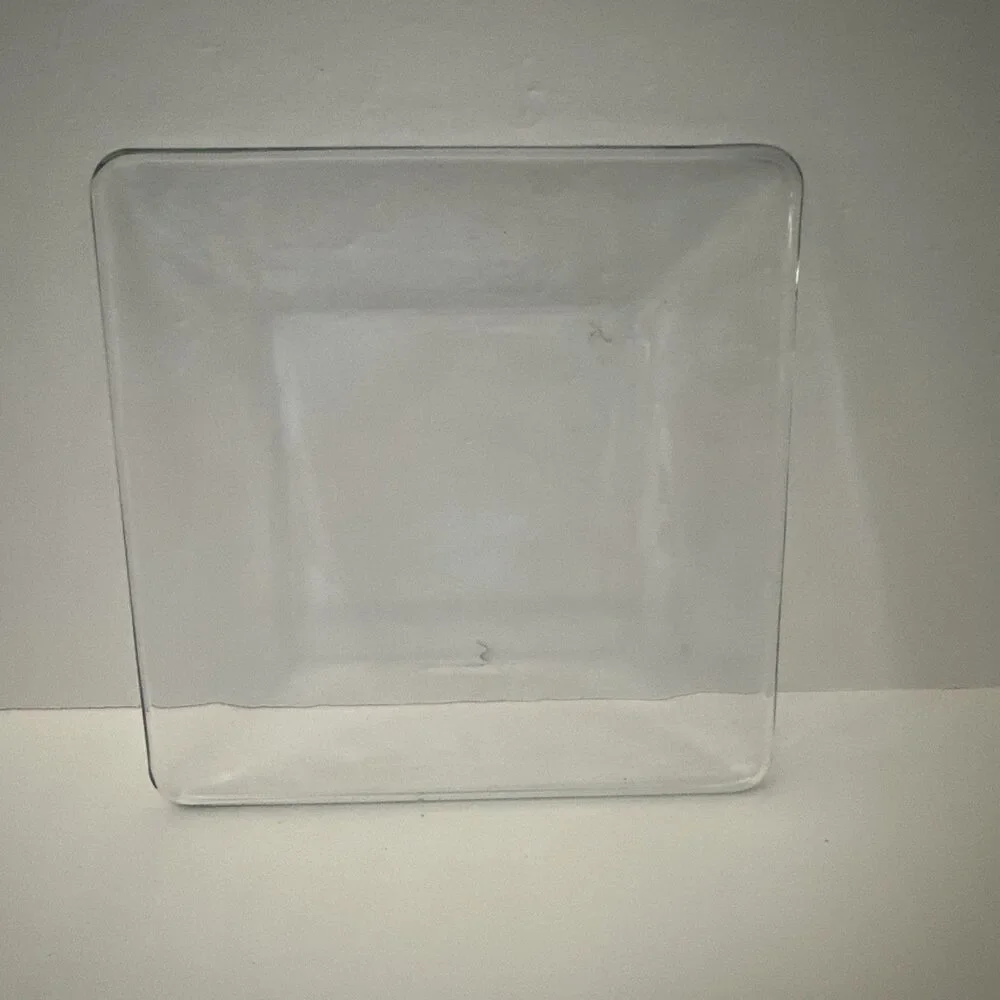 Glass Appetizer Plates Clear 8 In Diameter Rounded Corners
